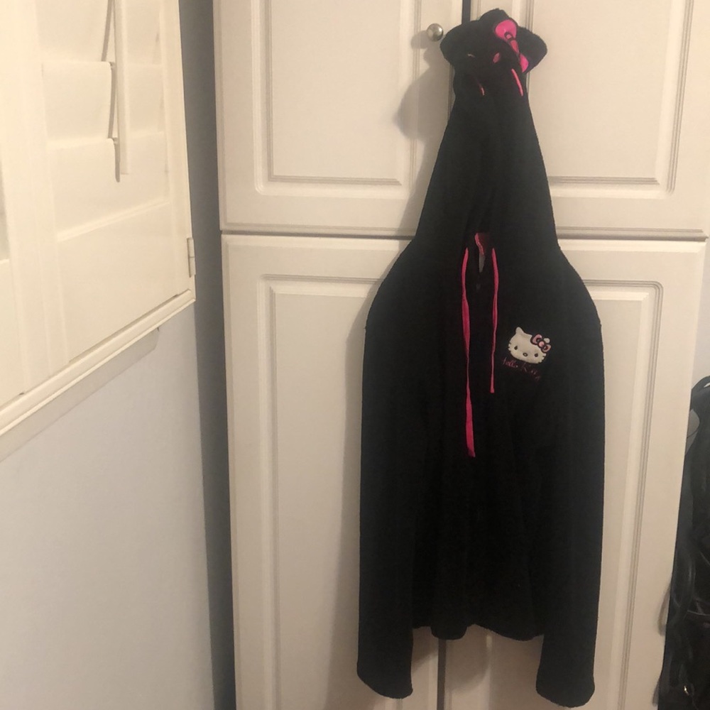 Hello Kitty Soft Plush Zip Up With Ears In The Ho… - image 2